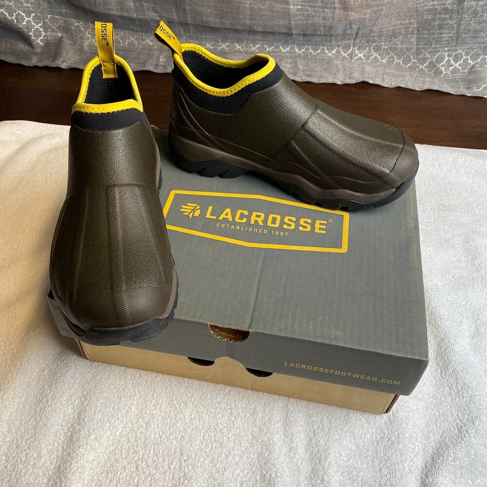 LaCrosse Alpha Muddy Boot Mens 8 Brown 4.5" Waterproof Outdoor Rain Utility Chic